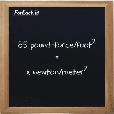 Example pound-force/foot<sup>2</sup> to newton/meter<sup>2</sup> conversion (85 lbf/ft<sup>2</sup> to N/m<sup>2</sup>)
